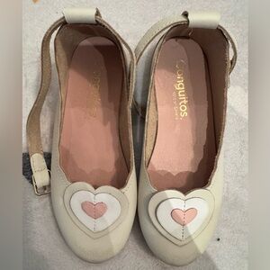 Cream Heart Ballet Flats - Made in Spain